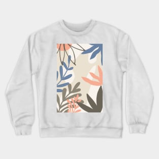 Abstract Organic Shapes and Leaves Mid Century Modern Crewneck Sweatshirt